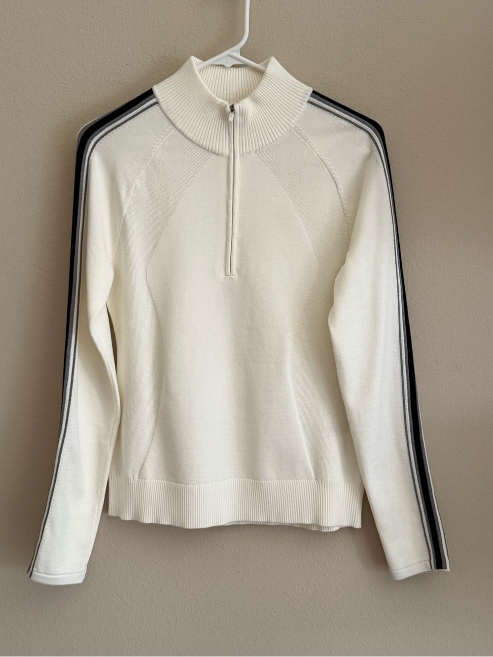 Krimson Klover Downhill Zip Neck Sweater S Snow White Ski Après Quarter Zip